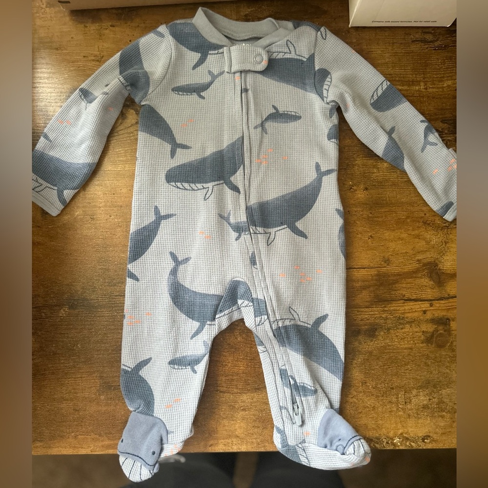 Whale Print Baby One Piece